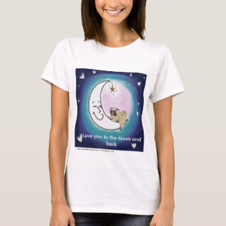 Camiseta Amor B4 você à lua e ao t-shirt traseiro