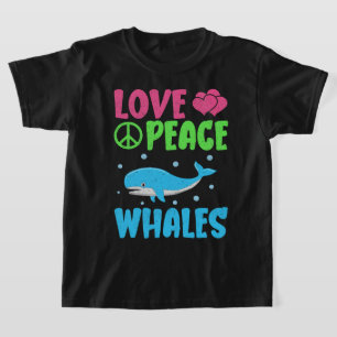 Camiseta Amor, Baleias de Paz, Animais do Mar Cinto