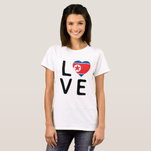 Camiseta Amor - Bandeira da Coreia do Norte