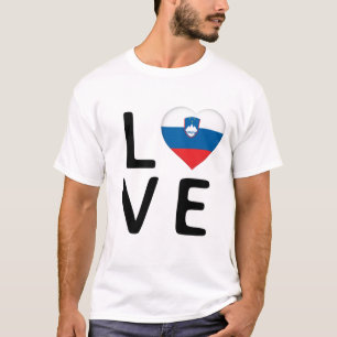 Camiseta Amor - Bandeira da Eslovênia