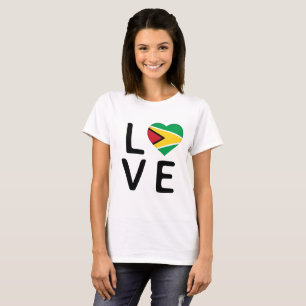 Camiseta Amor - Bandeira da Guiana