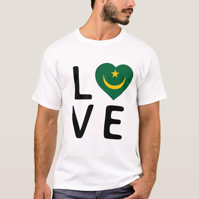 Camiseta Amor - Bandeira da Mauritânia (Frente)