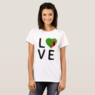 Camiseta Amor - Bandeira da Zâmbia