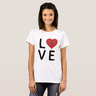 Camiseta Amor - Bandeira de Marrocos