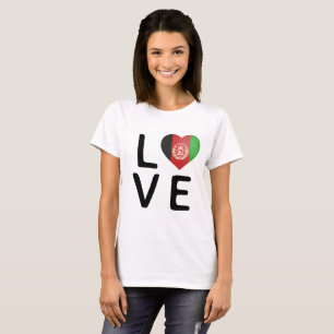 Camiseta Amor - Bandeira do Afeganistão