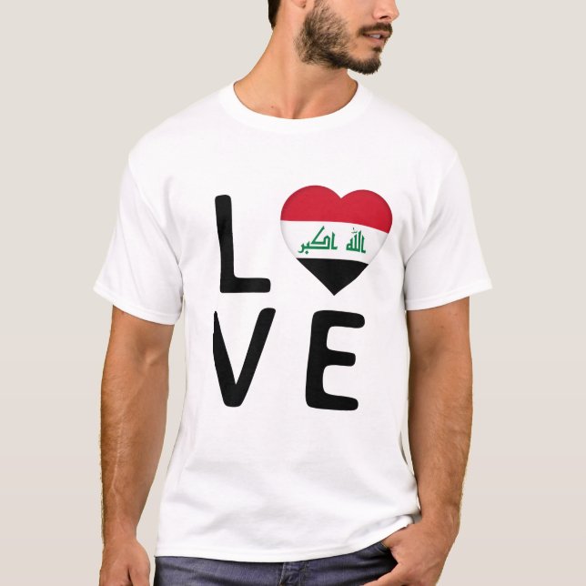 Camiseta Amor - Bandeira do Iraque (Frente)