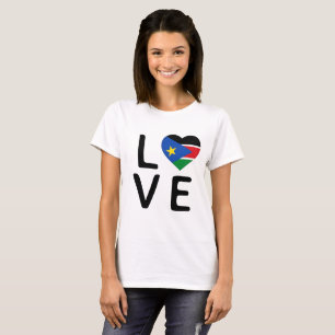 Camiseta Amor - Bandeira do Sudão do Sul