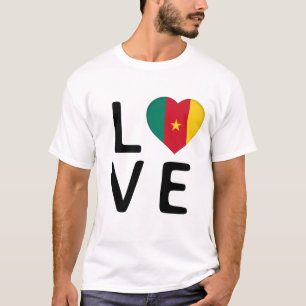 Camiseta Amor - Bandeira dos Camarões