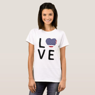 Camiseta Amor - Bandeira dos Estados Unidos