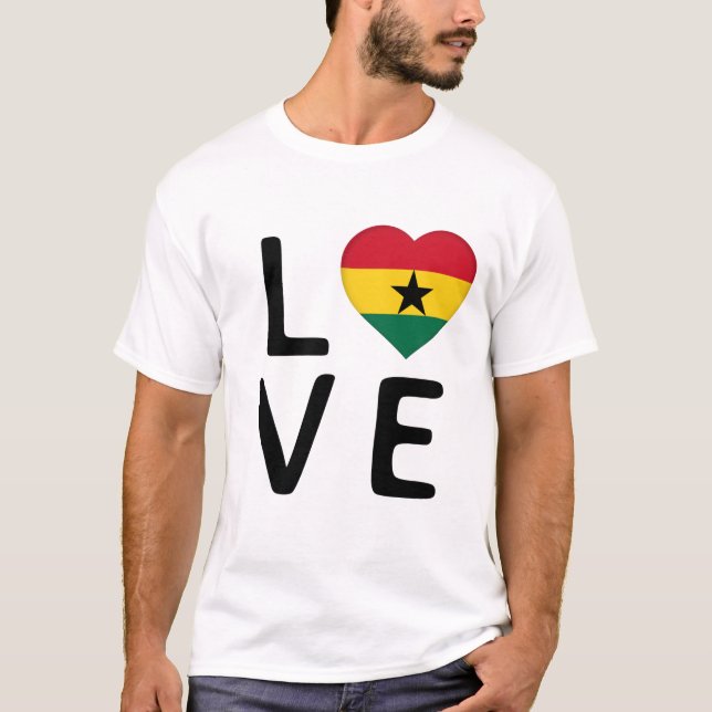 Camiseta Amor - Bandeira Gana (Frente)