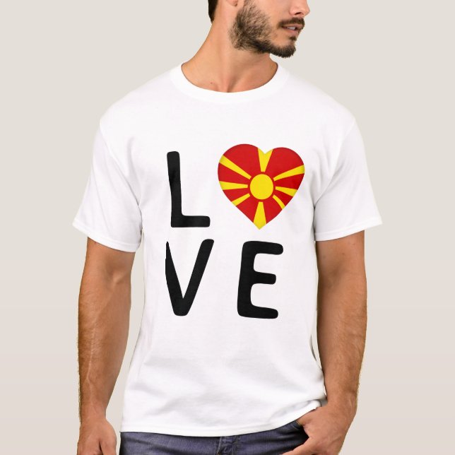 Camiseta Amor - Bandeira Macedônia (Frente)