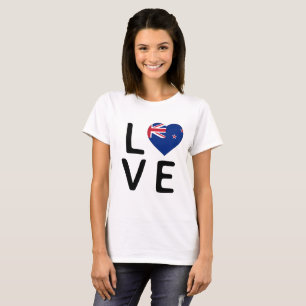 Camiseta Amor - Bandeira Nova Zelândia