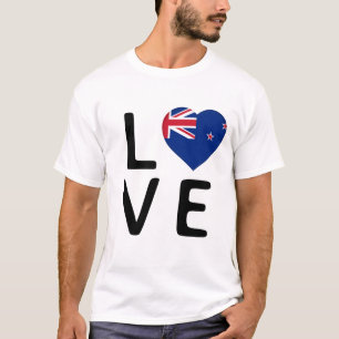 Camiseta Amor - Bandeira Nova Zelândia