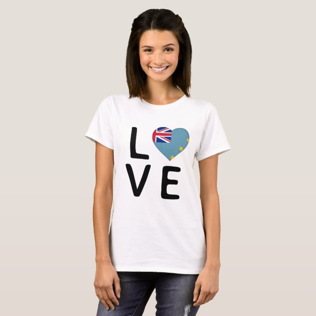 Camiseta Amor - Bandeira Tuvalu (Frente Completa)