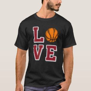 Camiseta Amor Basquetebol Retro Vintage Correspondência Dia