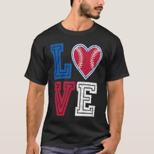 Camiseta Amor Beisebol Arremessador Receptor Corredor Coraç