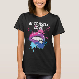 Camiseta Amor Bi Costeiro Orgulho do Arco-íris Bissexual Bi