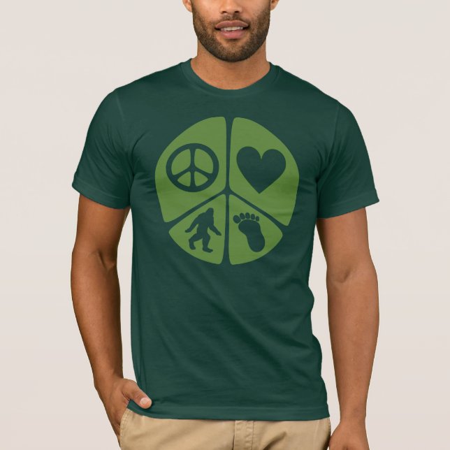 Camiseta Amor Bigfoot da paz (Frente)