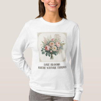 Camiseta Amor Blooms com Natureza