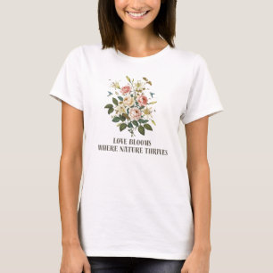 Camiseta Amor Blooms com Natureza