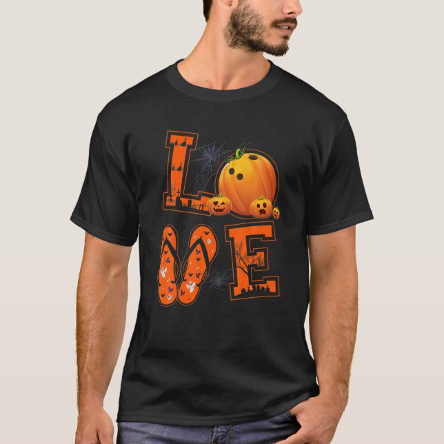 Camiseta AMOR Boliche Pover Jogadores Pumpkin Bruxo Hallowe (Frente)