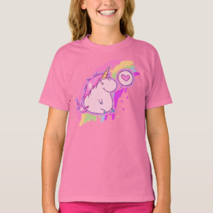 Camiseta Amor bonito do unicórnio dos desenhos animados
