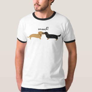 Camiseta Amor bonito dos cães do Wiener do Smooch   dos
