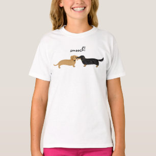 Camiseta Amor bonito dos cães do Wiener do Smooch   dos