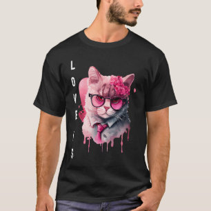 Camiseta Amor bonito é com Dia de os namorados cardíaco