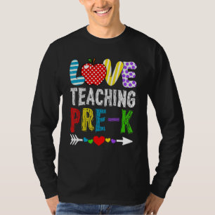 Camiseta Amor Bonito Ensinando Crianças Pré-K De Volta À Es