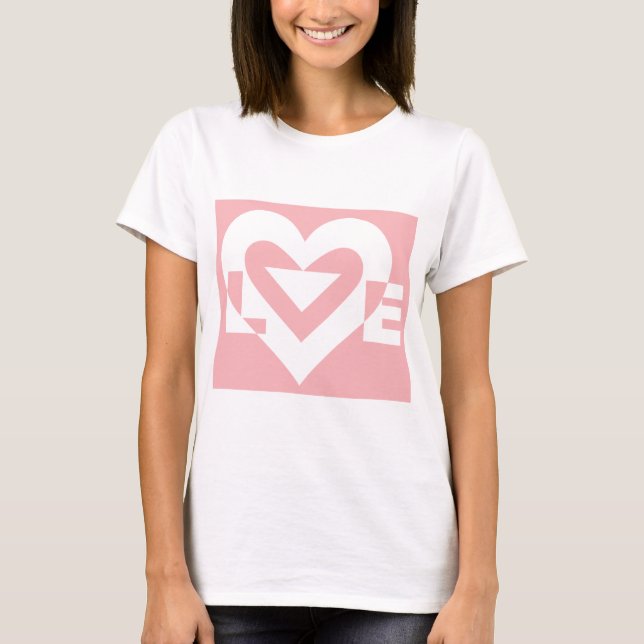Camiseta Amor branco a rosa (Frente)