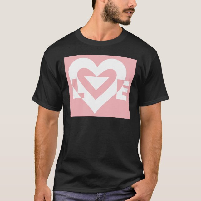 Camiseta Amor branco a rosa (Frente)