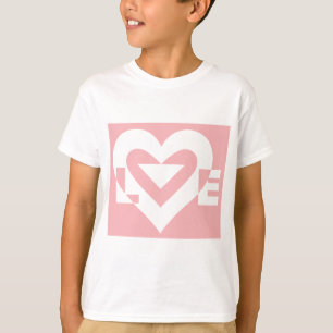 Camiseta Amor branco a rosa
