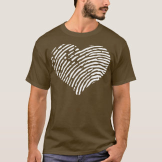 Camiseta Amor Branco com Impressão Digital do Coração