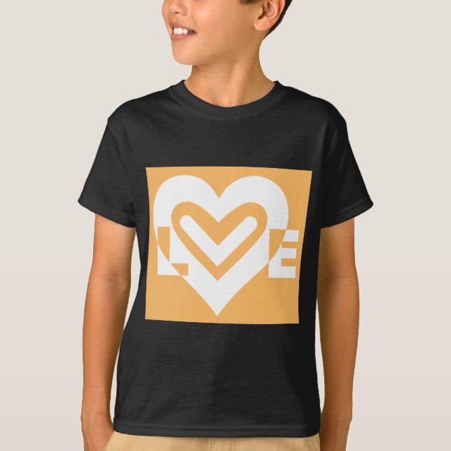 Camiseta Amor Branco e Laranja (Frente)