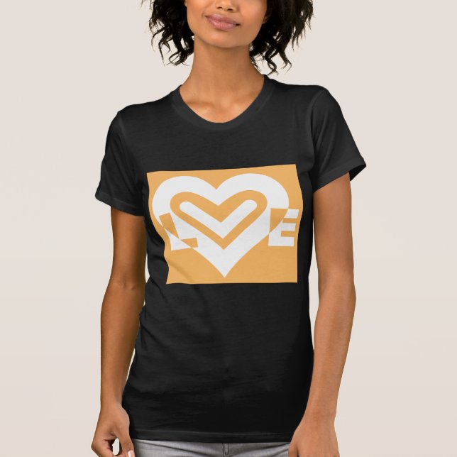 Camiseta Amor Branco e Laranja (Frente)