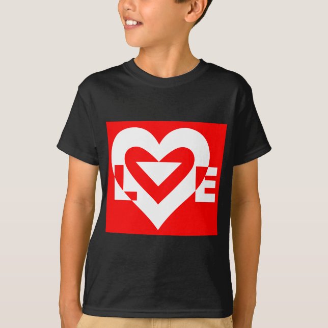 Camiseta Amor Branco em Vermelho (Frente)