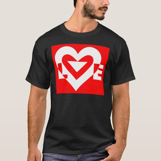 Camiseta Amor Branco em Vermelho (Frente)