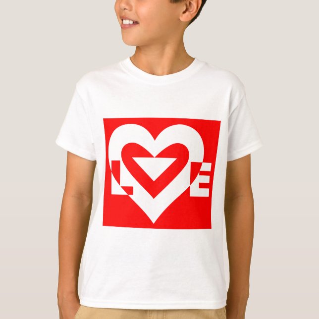 Camiseta Amor Branco em Vermelho (Frente)