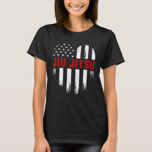 Camiseta Amor brasileiro Jiu Jitsu Bandeira Americana