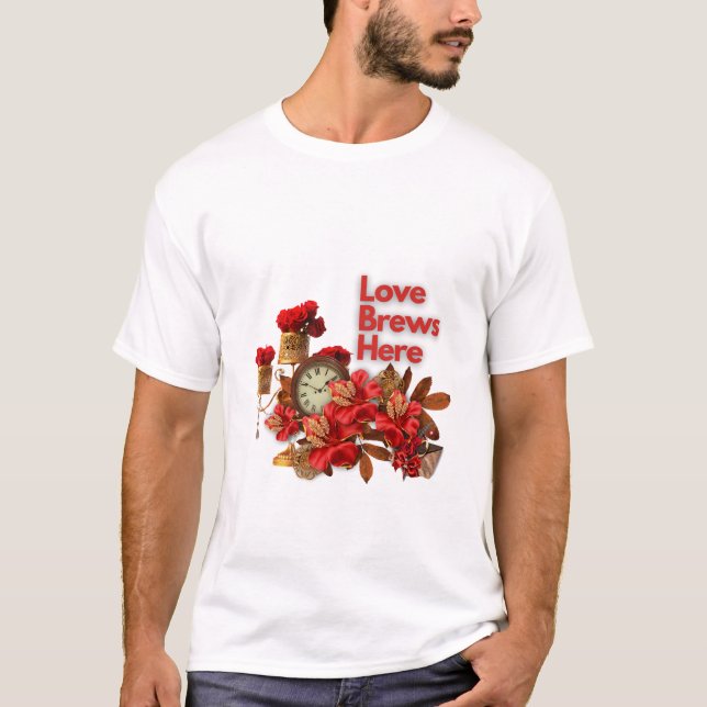 Camiseta Amor Breve Aqui - Celebre Amor A Este Dia de os na (Frente)