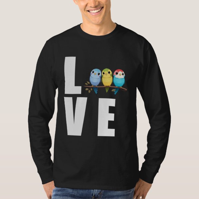 Camiseta Amor Budgie Mãe Budgerigar Parakeet Pássaro 11 (Frente)