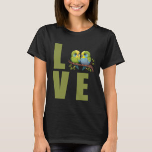 Camiseta Amor Budgie Mãe Budgerigar Parakeet Pássaro 17