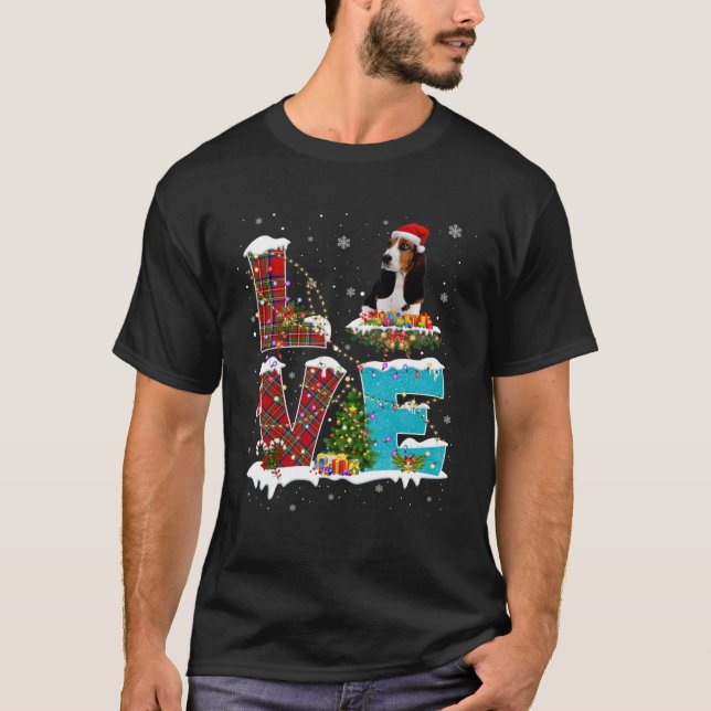 Camiseta Amor, Caça Com Papai Noel, Cos De Natal (Frente)