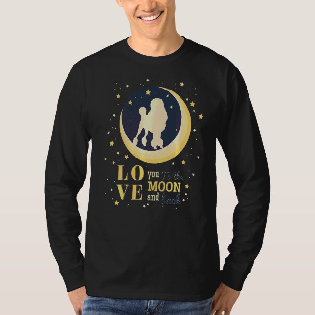 Camiseta Amor Cachorro De Poodle À Lua (Frente)