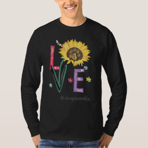 Camiseta Amor Cachorro Mãe Vida Girassol Para Dia de as mãe