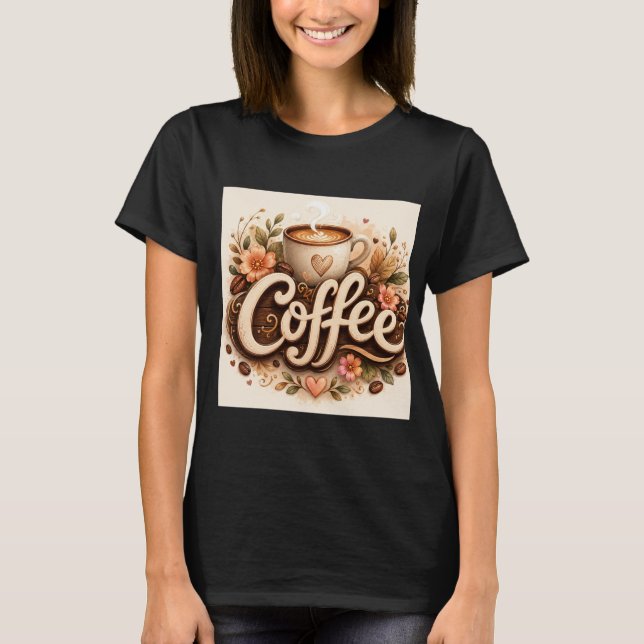 Camiseta Amor Café Floral (Frente)