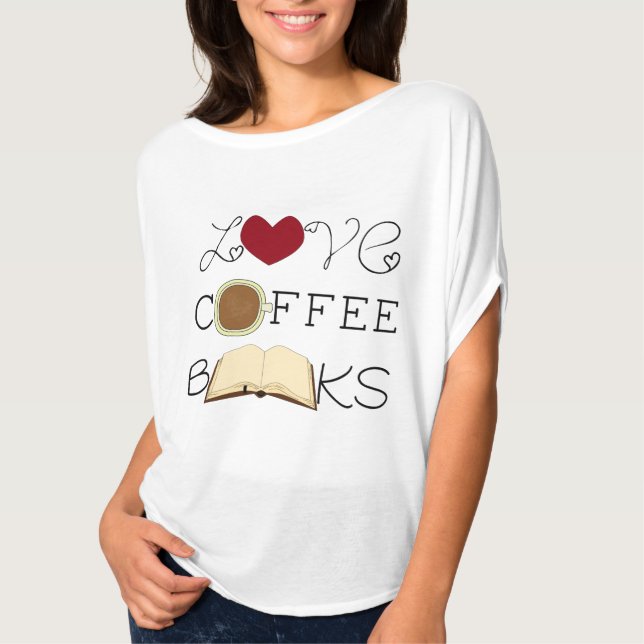 Camiseta Amor, Café, Livros (Frente)
