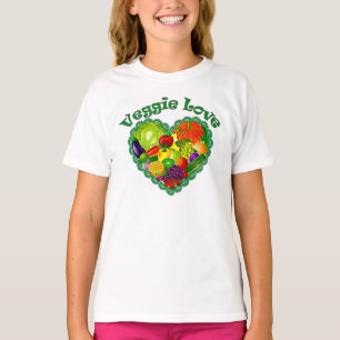 Camiseta Amor Cami do vegetariano das meninas