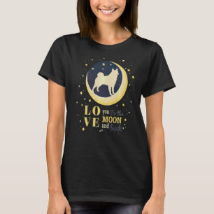 Camiseta Amor Cão Elkhound Norueguês À Lua
